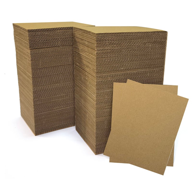 ANSSDO 400 Packs 3.5x4.5 Inch Corrugated Cardboard Sheets, Premium Brown Corrugated Pads Cardboard Inserts Bulk Flat for T-Shirts, Shipping, Mailing, Cardboard Divider Backing and Cardboard Crafts - Image 1